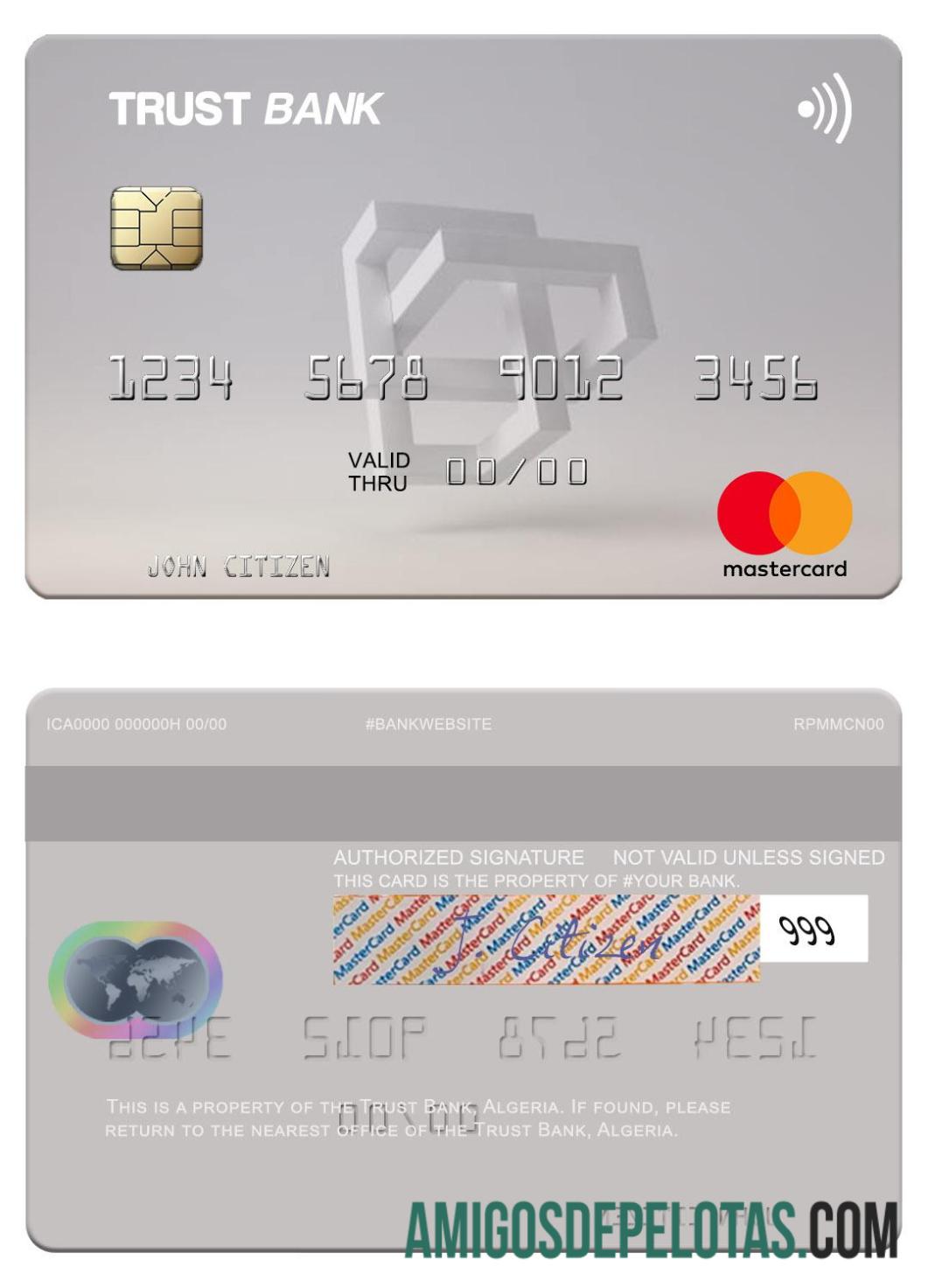 Argélia Trust Bank Argélia Mastercard amostra